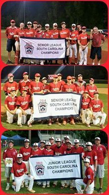 The past three Blue Ridge Senior League teams have gone undefeated while winning the state championship. Atop is the 2015 team, the middle is 2014 and 2013 is on the bottom.
 