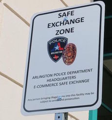 Typical signage designating police safe zones and warning of arrest and prosecution.
 
 