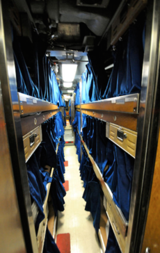 Most of the crew stay in six bunk rooms, and up to eight crew members can share those rooms (with at least two on watch at any given time).
 
 