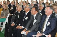 Mitsubishi Polyester Film board of trustee members traveled from Japan to attend Thursday's 50th anniversary celebration.
 