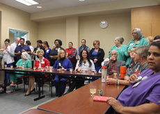 The clock on the back wall tells Greer Memorial Hospital nursing staff a phone call is due in two minutes to recognize the hospital as a Magnet Nursing designation.
 
 