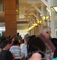 The lobby at Greer Memorial Hospital was full when flu shots were issued at 4 p.m. Tuesday.
 