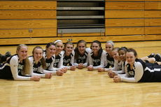Greer High varsity volleyball players before the game.