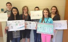 RMS 8th-grade art students complete Career Choice drawings.
