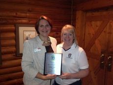 Caroline Robertson, Executive Director for Greer Relief, was presented the Greer Sertoma 