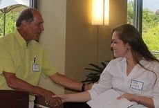 A $500 scholarship was awarded to Clara Isaza from Riverside High School. Isaza will attend Greenville Technical College’s Health Science Program. David Dolge made the presentatiion to Isaza.