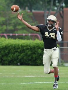 Dorian Lindsey, a rising sophomore, saw his first quarterback action at Dooley Field during Saturday's scrimmage.