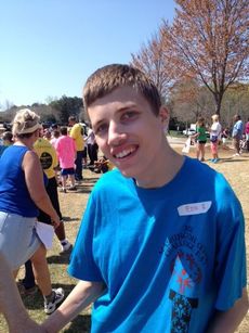 Washington Center student Ezra Reese is pictured during Special Olympic competition at Furman University.