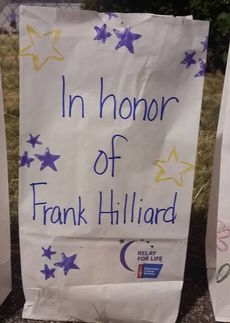 A luminaria was lit for Frank Hilliard at the Greer Relay for Life last Friday.
 