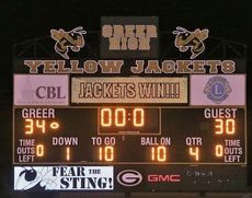 The scoreboard tells the story at the end of the first round game played at Dooley Field..