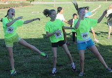 The warmup proved to be as energetic as the exercise gained during the event for these girls.