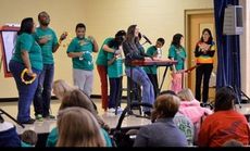 Washington Center was thrilled to a special concert by singer/songwriter Jenn Bostic.  Students from Ms. Garbe’s and Ms. Timms’ classes are pictured accompanying the award-winning performer on stage during their favorite song. 