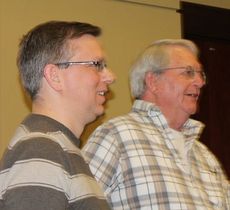 John Beeson, right, represented developers of a housing project on Snow Road. 