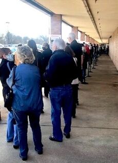 The end of the line is near at the entrance to the Prisma Health vaccination location at the former Greenville Kmart.
 