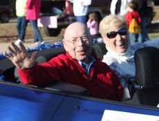 Larry Wilson, former chairman of the Partnership for Tomorrow, and his wife, Linda, were grand marshals at the Greer Christmas Parade.
 