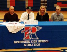 Luke Fetchko of Riverside High School signed a baseball grant with Guilford Tech.
 