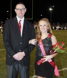 Miss Sophomore Peyton Campbell is escorted by her father Kevin Campbell.