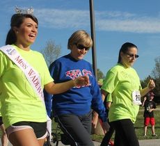 Amanda Bishop, Miss Wade Hampton, took part in the iMove 5k Walk/Run at Riverside Middle School Saturday morning.