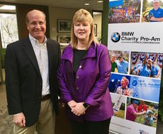 Bob Nitto, president, BMW Charity Pro-Am,  was joined by Elizabeth Davis, president, Furman University to announce next year's tournament course.
 