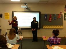 Ms. Connie Lanzi, President of Junior Achievement Upstate South Carolina, and Ms. Connie Smith, Junior Achievement Education Manager, helped to facilitate a 