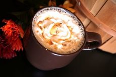 Lisa's version of the Pumpkin Spice Latte was served hot with creamy whip topping at the Stomping Grounds.