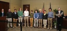 The Riverside High School boys cross country team received a proclamation from Mayor Rick Danner at City Council Tuesday night for winning the  Class AAAA state championship.
 
 