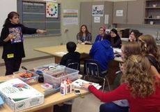 Stephanie Trotter talks to RMS yearbook staff.