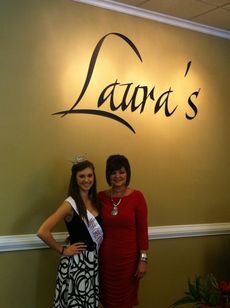 Laura Hall Johnson, owner of Laura's An Upscale Boutique, hosted Sydney Sill, Miss Greater Greer Teen, at a the Spartanburg store Monday night.