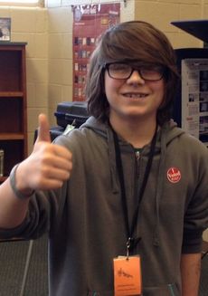 Andrew De Vito is pictured after he voting in the S.C. Junior Book Award selection.