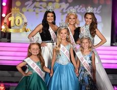 Kamryn Mathis, bottom right, from Greer, won the national title of USA National Princess 2019.