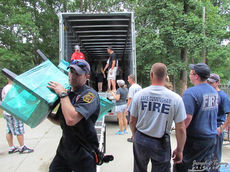 Greer and Lake Cunningham Fire Departments volunteered to help move furnishings into SSG Jason Livingston and his family's home Saturday.
 