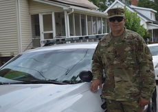 Randle Ballenger does double duty as First Sergeant with the Army National Guard's1052nd Transportation Company based in Kingstree and Traffic Sergeant with the Greer Police Department.
 