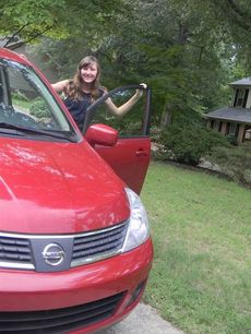 Carlie Kerechanin is delighted with a new car bought for her and her twin sister, both seniors at Riverside High School. Not factored in for most seniors is the rising cost of gas, now 46 cents higher ($3.59 a gallon of unleaded regular) that one month ago.