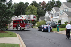 This photo shows how difficult it is for a fire truck to navigate a curve when cars on parked on the curb.