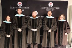 The first five graduates to earn a Doctor of Education (Ed.D.) degree at North Greenville University were among the Fall 2019 graduating class honored last Friday.
 