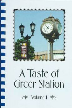 A Taste of Greer Station cookbooks are $10 and are available through the Greer Economic Development Corporation, at Kim’s Fabrics and Greer Trading Post. Recipes are from downtown restaurateurs, merchants and friends.