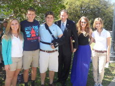 Diana Frank, Micah Williams, Louis Kull, Kelley Smith and Alyx Farkas with State Superintendent Mick Zais.