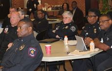 Greenville-Spartanburg International Airport Police Chief Bobby Welborn, left front, was among the attendees at the S.C. Police Chief Association meetings Thursday at the Cannon Centre.
 