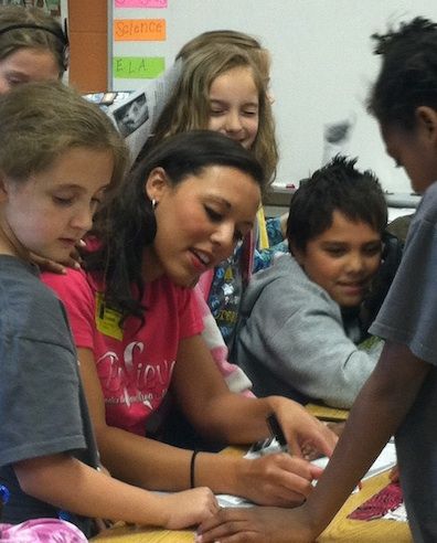 Whittany Evans, Miss Blue Ridge Foothills, has been busy making personal appearances. Whittany spoke to a third grade class and accommodated all the autograph requests.