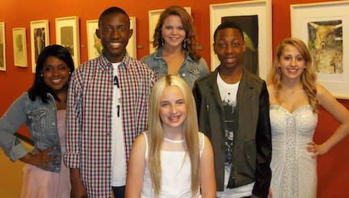 Contestants competing in the Best Singer in the State competition Saturday. Left to right are Brionah Pride, Riverside High, John Harmon Cooper, A.C. Flora, Sarah-Emilee Dunn, Wren Elementary, Katie Whitney, T.L.  Hanna High in Anderson, Avery Cooper of Wilson High in Florence and Olivia Furnell home school, Simpsonville.