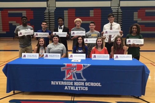 Riverside High School athletes signed Wednesday with colleges to continue their athletic career.
 
 
