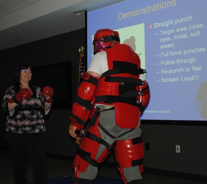 Participants in the Citizens Academy get a crash course on  defensive tactics.