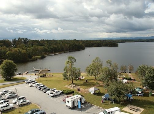 Lake Robinson offers a large and small shelter and boat docks for the popular and pristine lake with scenic views of the Blue Ridge Mountains in the distance.
 