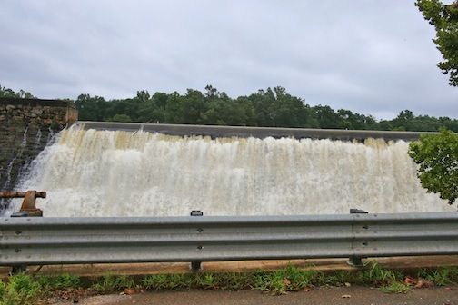 Water is gushing over the Apalache dam after more than 4 inches or rain fell in Greer late last week.
 