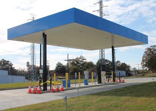 The canopy over the Greer CPW compressed natural gas fast fill station was completed last week.