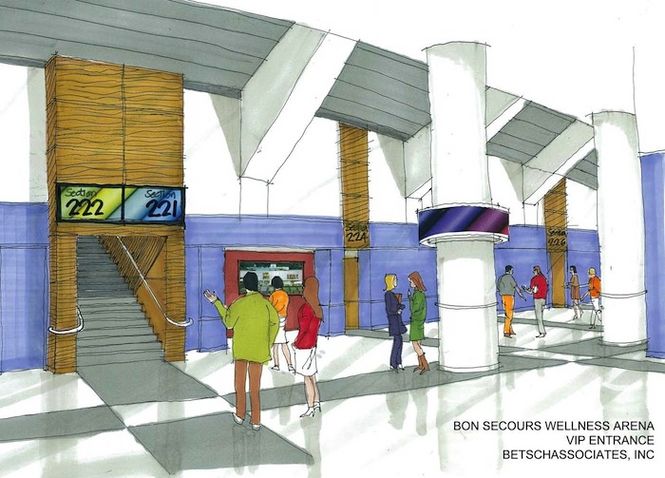 The VIP entrance is illustrated in this rendering.
 