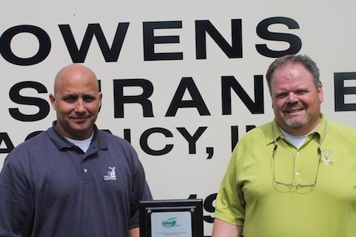 Chris Christ and Shane Lynn, owners of Owens Insurance, were recognized as 2013 Small Business of the Year Thursday night by the Greater Greer Chamber of Commerce.