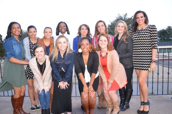 The 2013-2014 Greer High School cheerleaders pose for a team photo at its awards banquet.
 