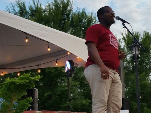 Andrew Webb was one of four Greer Idol contestants to perform before Tunes in the Park was halted because of a severe thunderstorm.
 