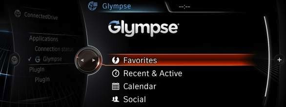 Glympse app from the existing vehicle controls enables drivers to share their whereabouts and ETA with anyone for a specified period of time.